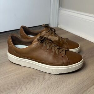 Kizik Hands Free Leather Sneakers Brown Men's 8.5 Women's 10 Lace Up Comfort